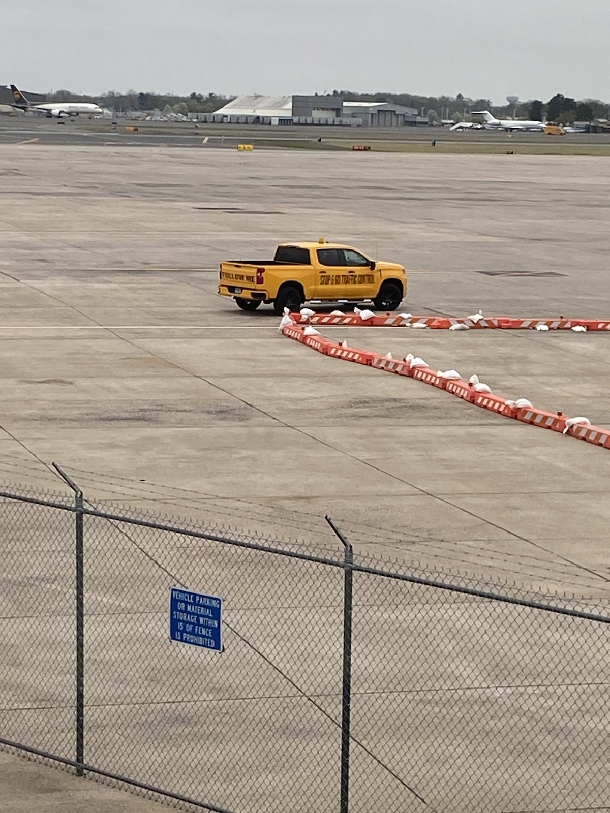 Stop & Go branded airport escort vehicle
